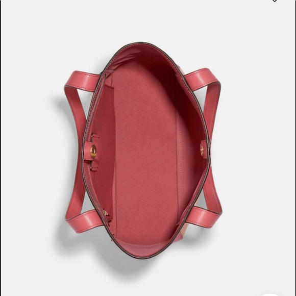 NEW•COACH HORSE & CARRIAGE 27” COLORBLOCK TOTE- GOLD & BLUSH•NWT• - Picture 4 of 10